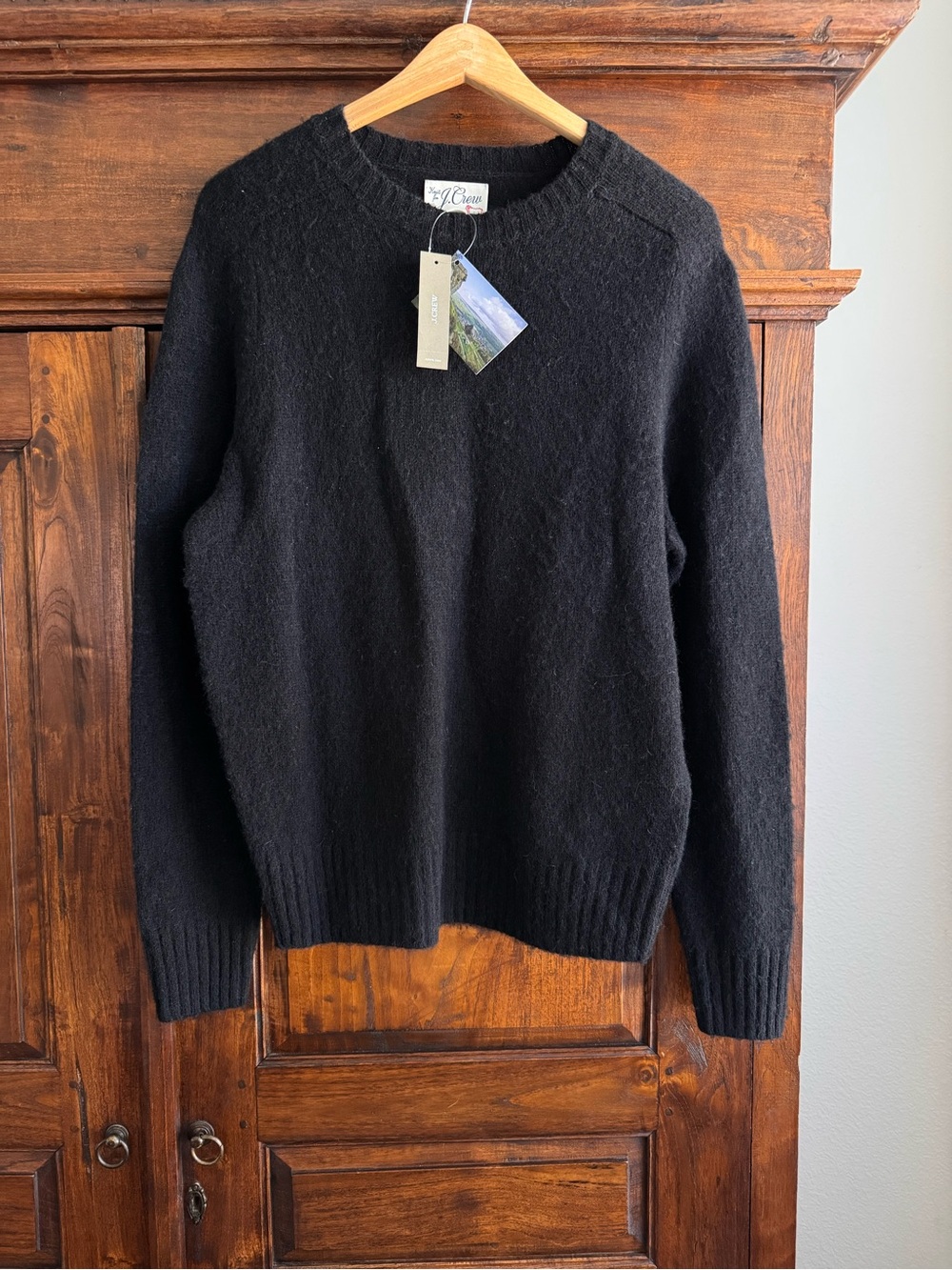 JCREW Brushed Wool Crewneck Sweater Black New With Tags Small